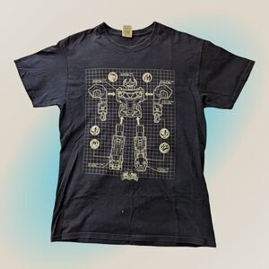 Fruit Of The Loom Transformers Robot Graphic T Shirt Medium Cotton Power Rangers